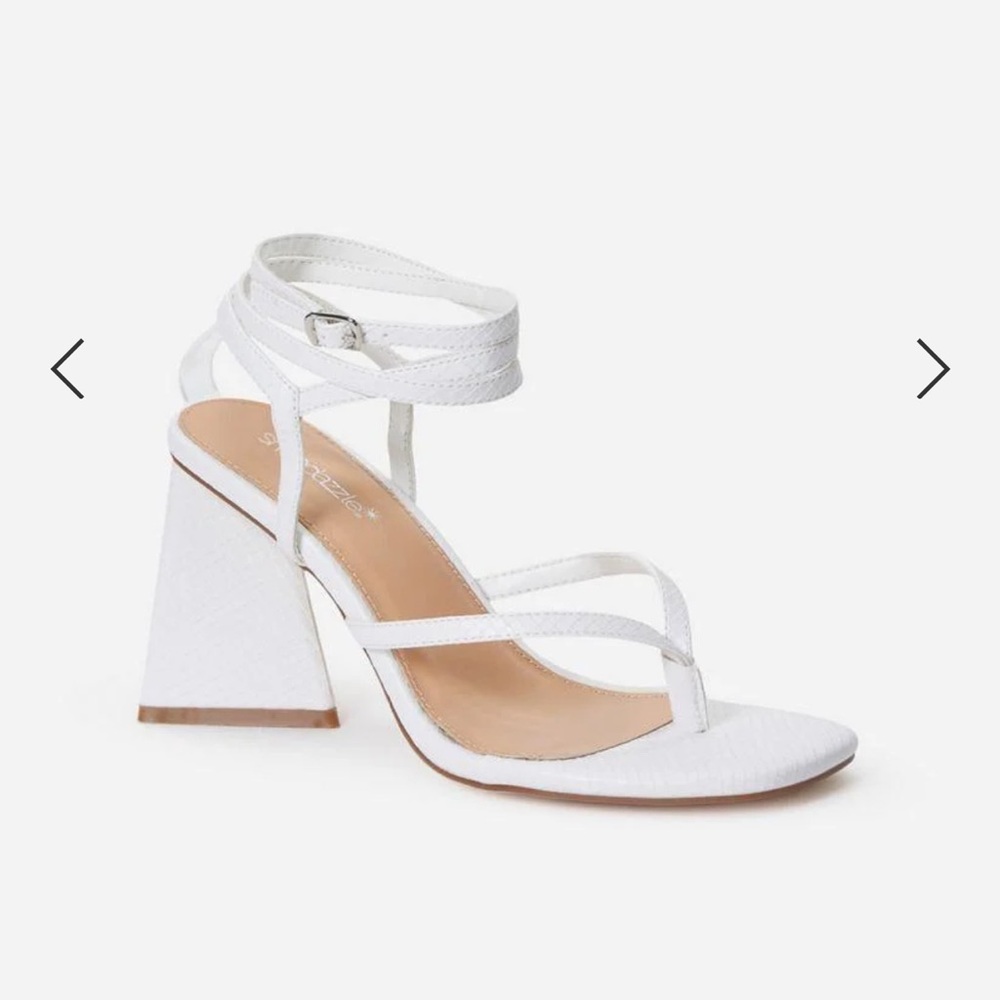 White Strappy Wedge Sandals